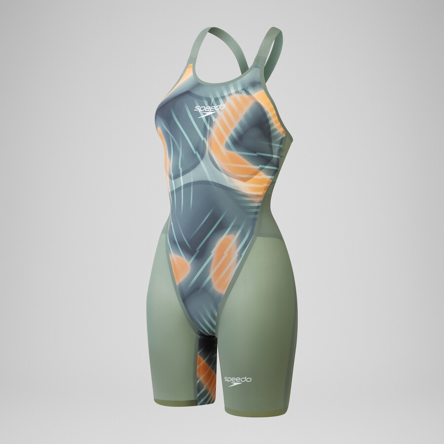 ウィメンズ ファストスキン lzr ピュア ヴァロール 2.0 クローズドバック ニースキン グリーンオレンジ